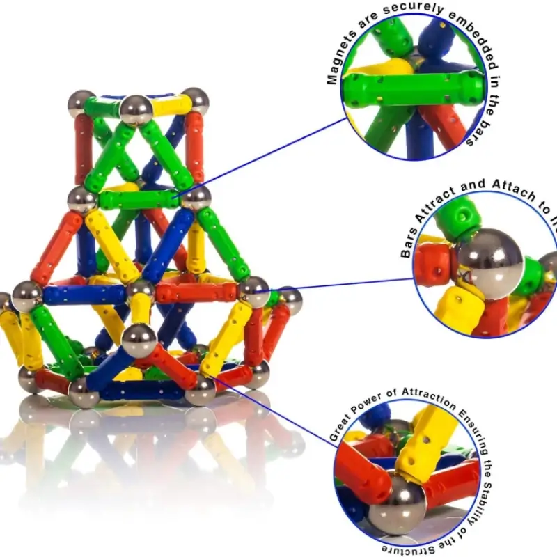 3D Multicolor Magnetic Balls and Sticks