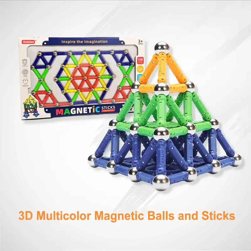 3D Multicolor Magnetic Balls and Sticks